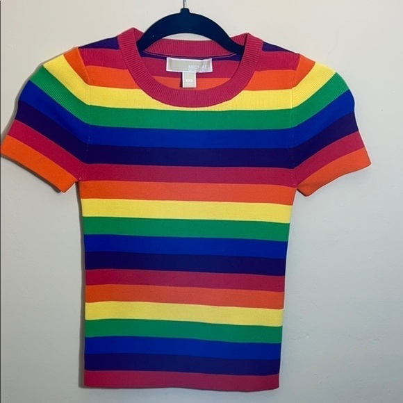 Michael Kors 🌈 Rainbow knit top XXS - Picture 7 of 11